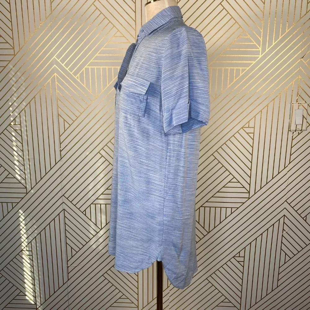 & Other Stories Top Blouse Shirt Popover Short Sleeve‎ Collared Blue Size US 4 - Image 4