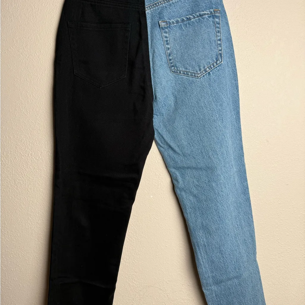 Pacsun‎ Women Size 24 New Eco Black Two-Tone High Waisted Straight Leg Jeans - Image 7