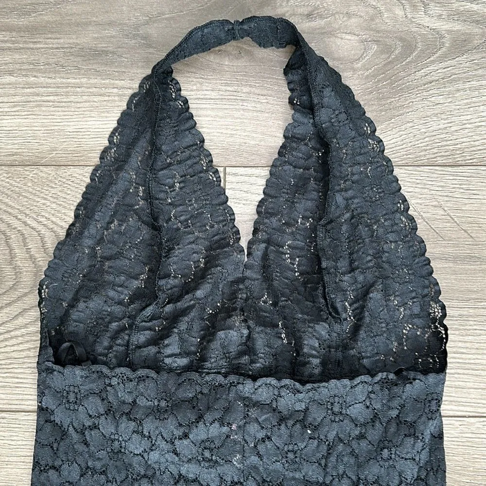 2002 Vintage Victoria’s Secret Ultra High Leg Black Lace Cheeky Teddy‎ Medium - Image 5