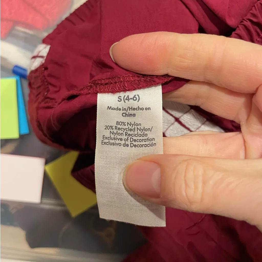 Vintage 90s-Y2K maroon stripe nylon warm up pants snap ankle elastic waist - Image 7