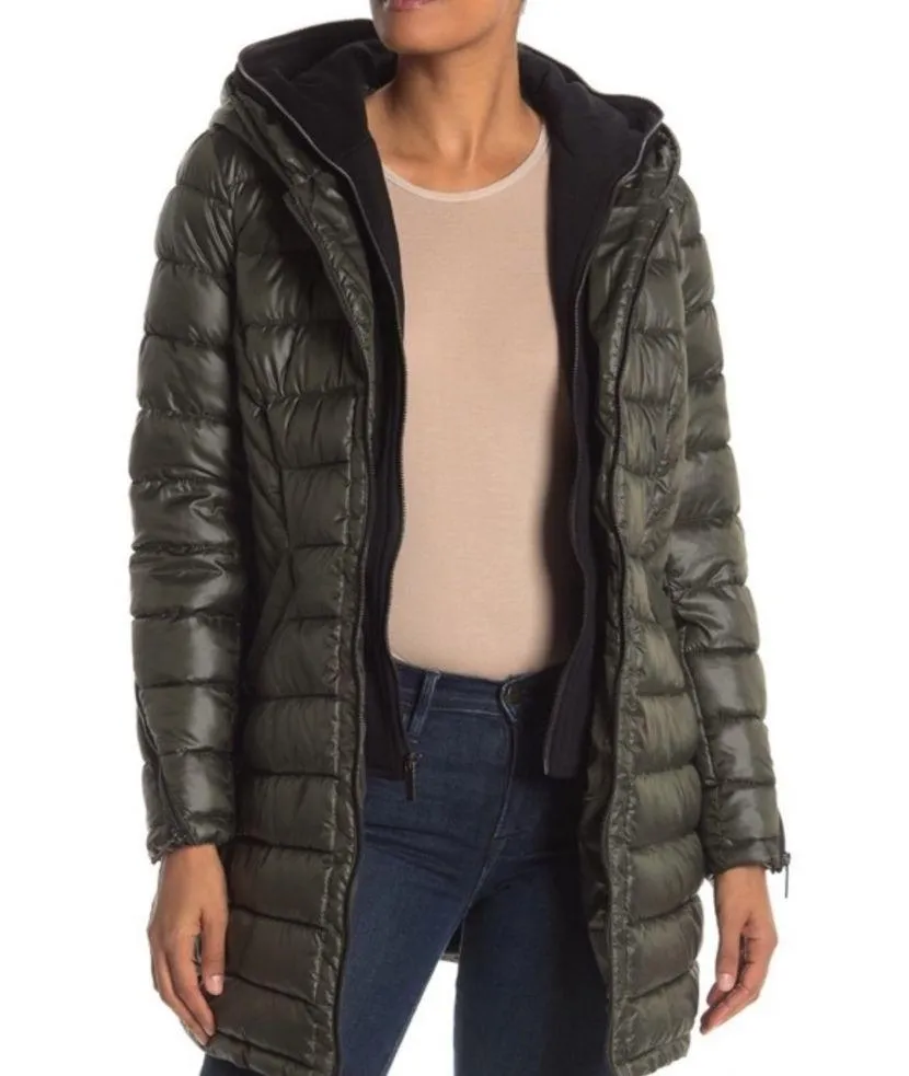 French Connection  Black Hooded Puffer Down Jacket Size XS NWT - Image 5