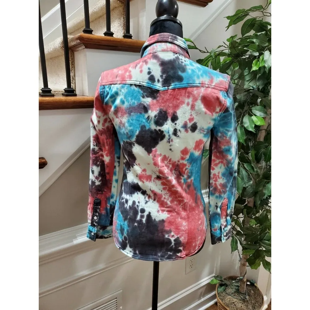 Monkey Ride Jeans Women's Multicolor Cotton Long Sleeve Collared Casual Jacket M Size M - Image 7