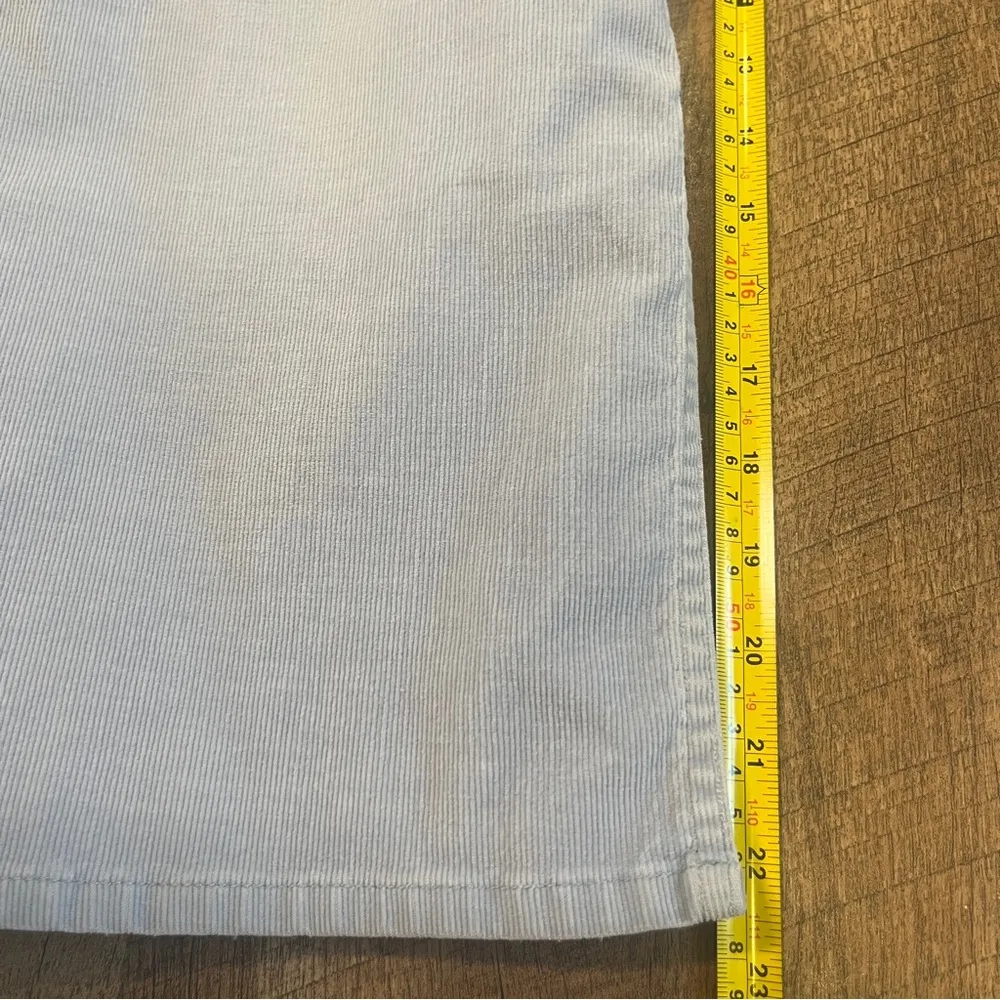 Express Corduroy Skirt Size 5/6 Light Blue Front Slit Career Work Preppy Casual - Image 6