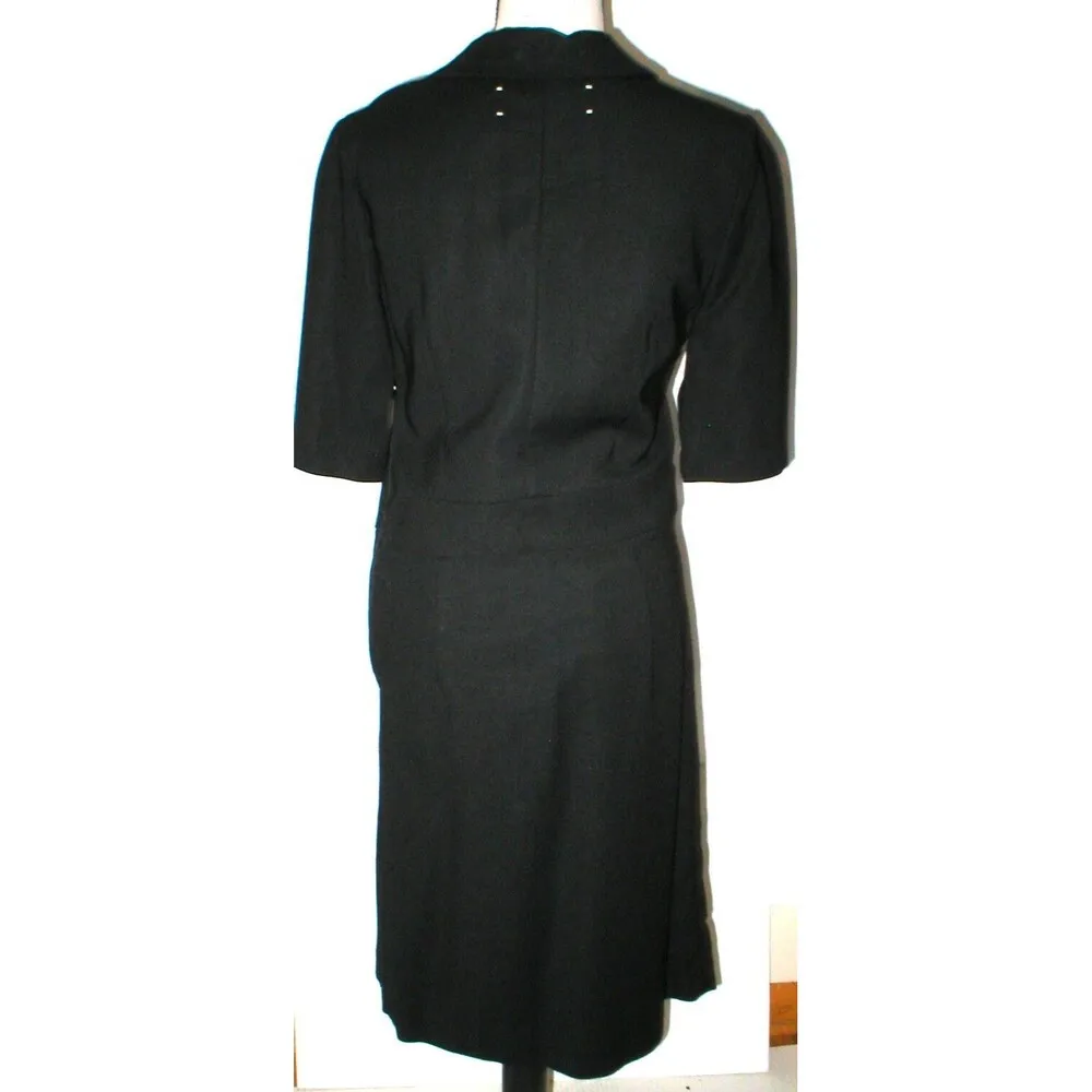 New Womens 6 NWT Dress 42 Designer Marni Black Viscose Shirt Pleats Silver Snaps - Image 3