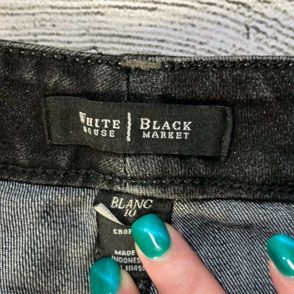 White House black market black crop leg jeans size 10 - Image 2