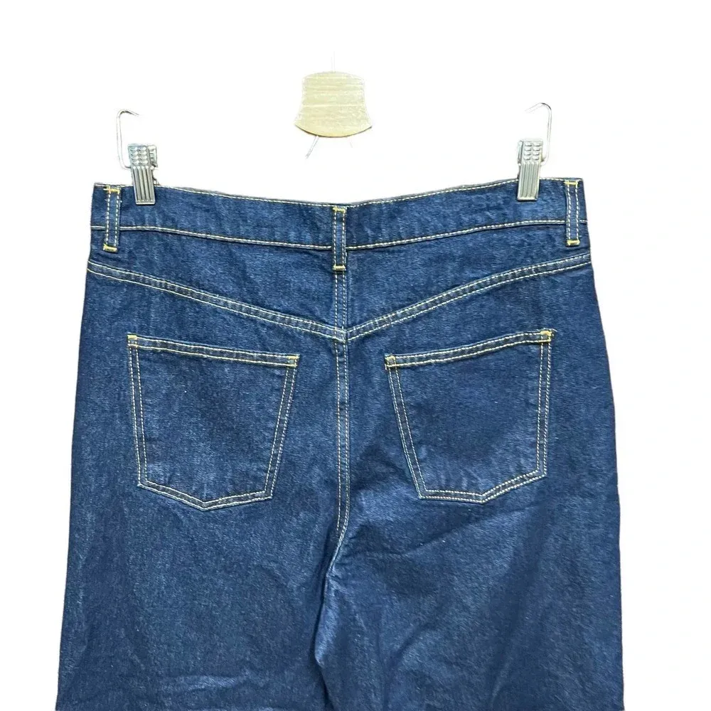 Zara Cropped ZW Premium Straight Leg Dark Wash Jeans‎ Blue Size US 12 - Image 7