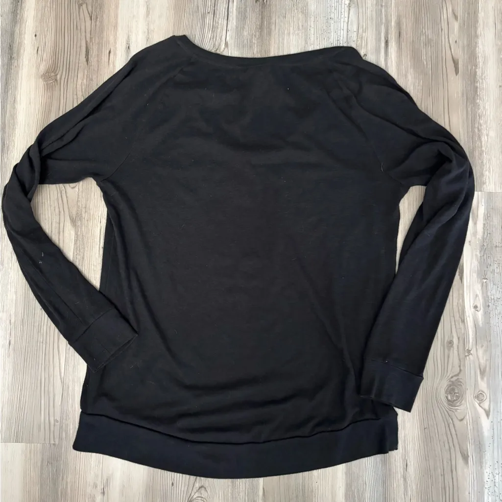 Victoria’s Secret PINK Sequin Logo Black Pullover Sweatshirt Size Small - Image 2