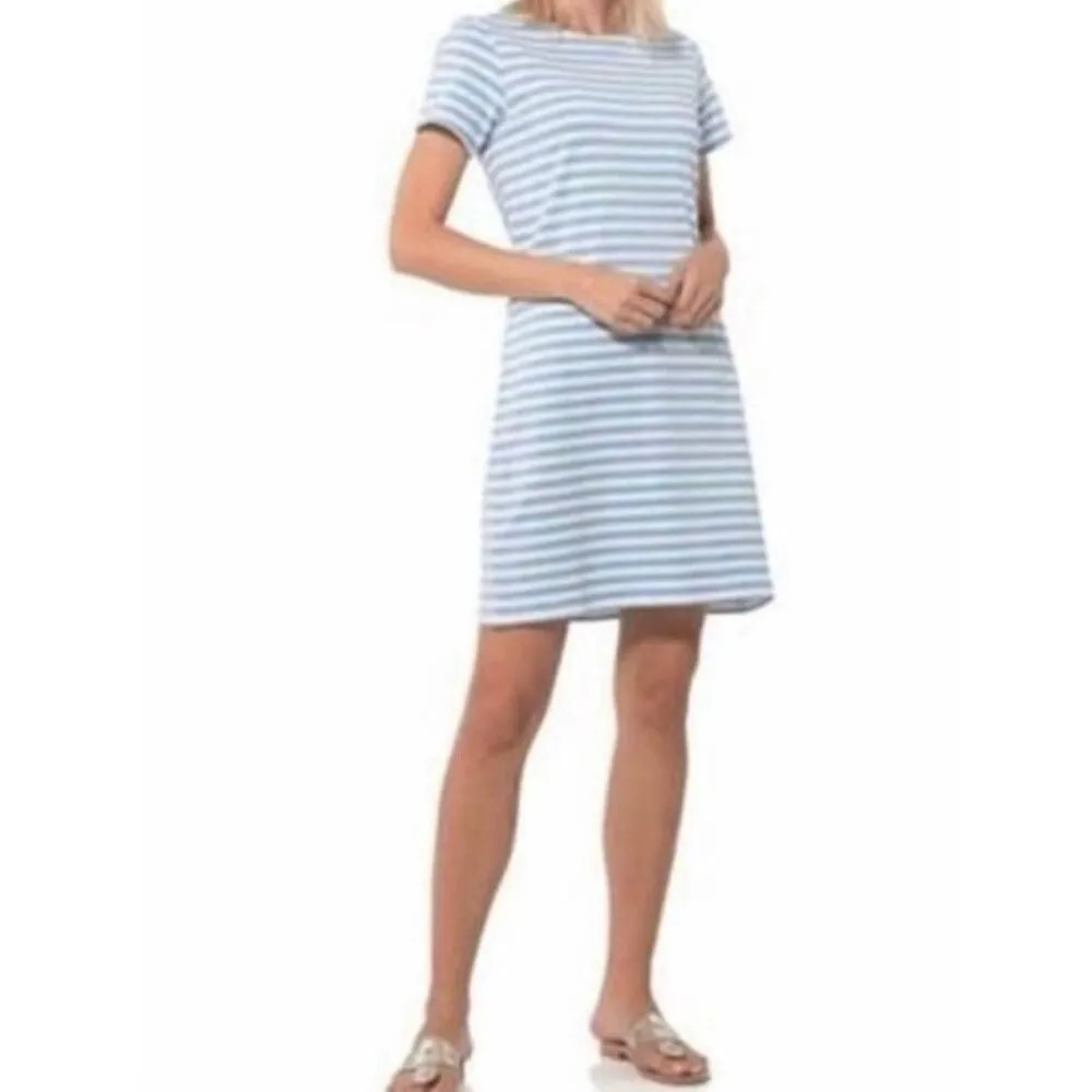 Sail to Sable grey and white striped crewneck shift nautical dress size xs - Image 11