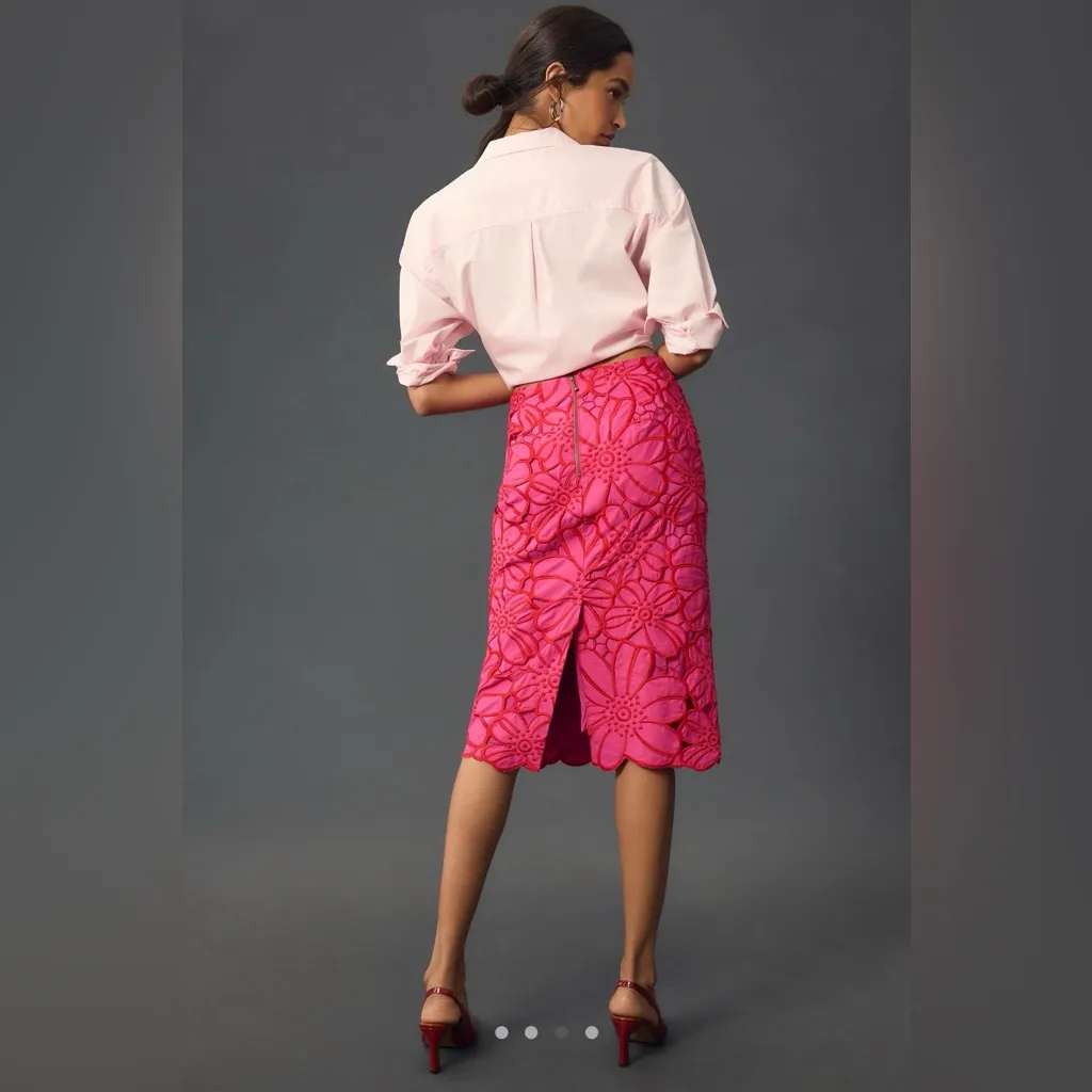 Maeve by Anthropologie Pink Floral Pencil Skirt - Image 4