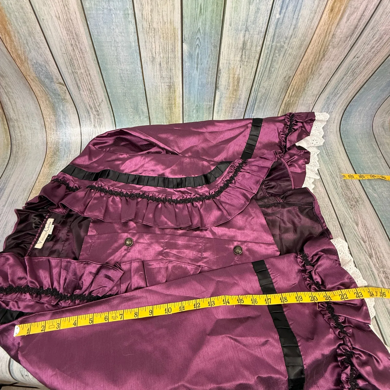 Victorian Choice Edwardian Gothic Steampunk Vintage Blouse Shirt Top Purple Lrg Size L - Image 8