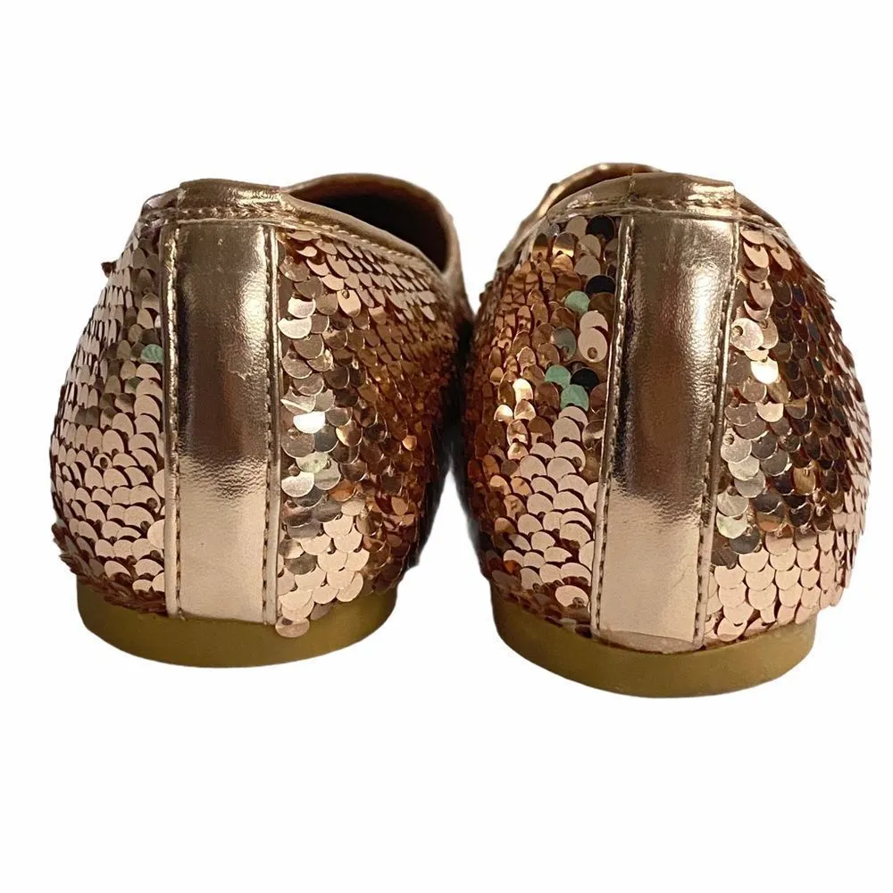 Sz 6 YOKI Urban 378 Rose Gold Sequins Flat Ballet Pointed Shoes - Image 9