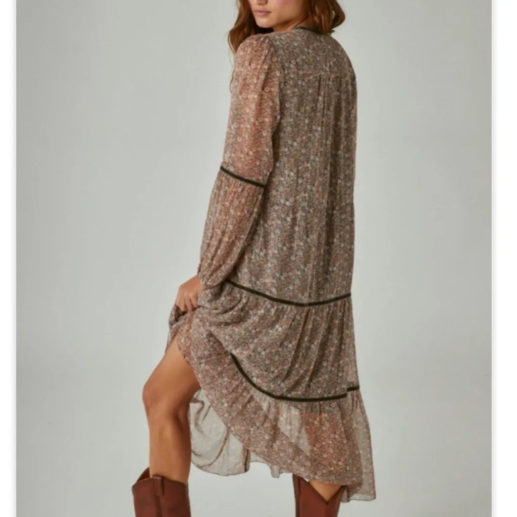 Lucky Brand Womens Bohemian Tiered Maxi Dress in black multi sz xs - Image 7