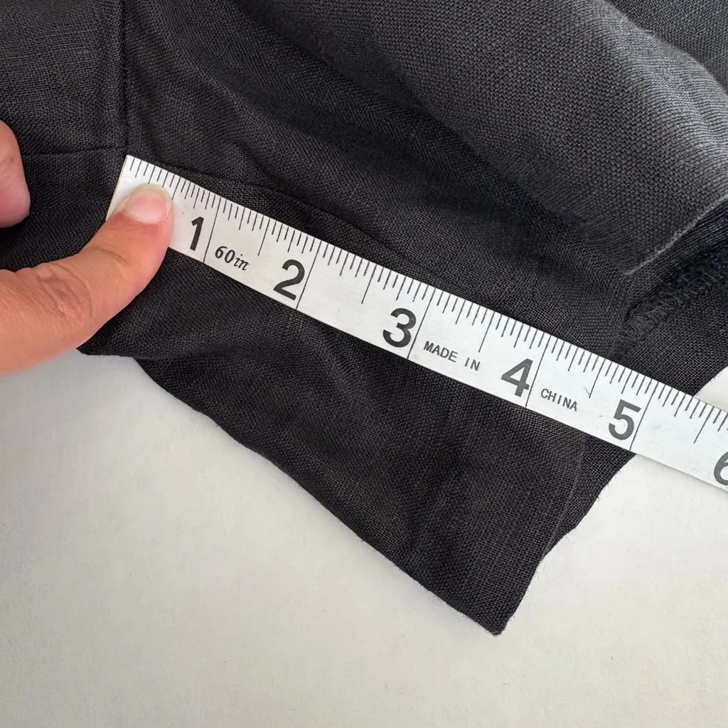 Women's H&M Linen pull on Shorts Black Size L - Image 13