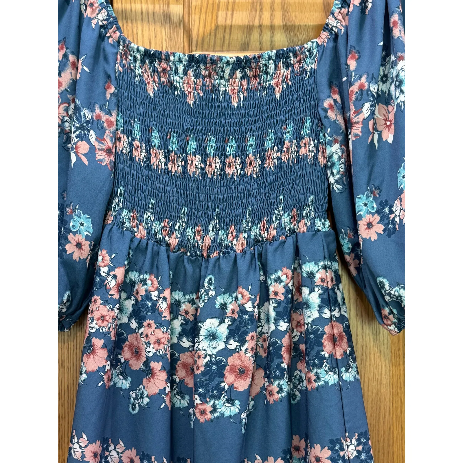 A. Calin by Flying Tomato super cute floral dress long‎ sleeve Blue - Image 3