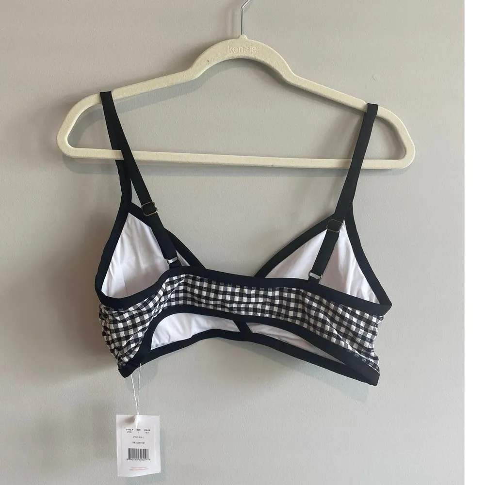 NWT Andie Swim The Cove Bikini Top In Black Gingham Size Large - Image 5