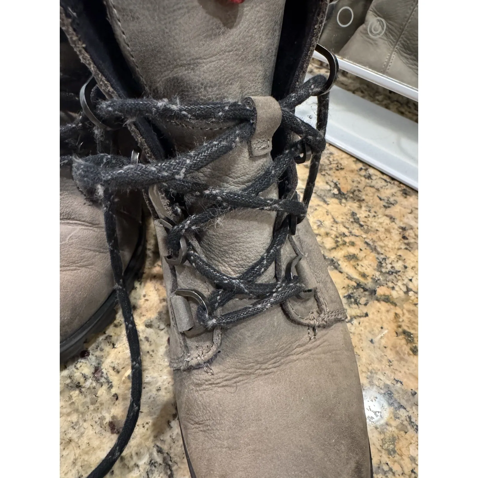 Sorel Women's Phoenix Short Lace Leather Quarry Waterproof Combat Boots Size 6.5 - Image 3