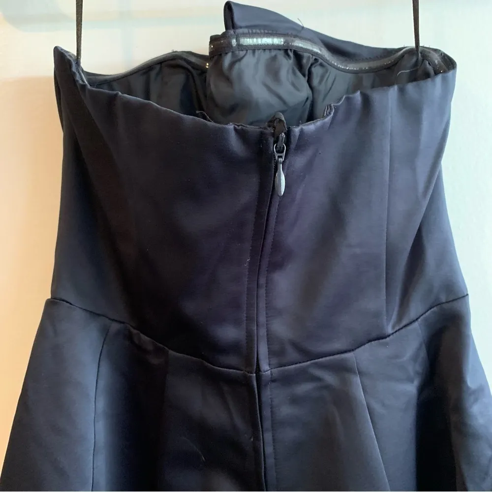 NWT H&M Dark Blue Bandeau-Style Strapless A-line Knee Length Dress size 4 - Image 6