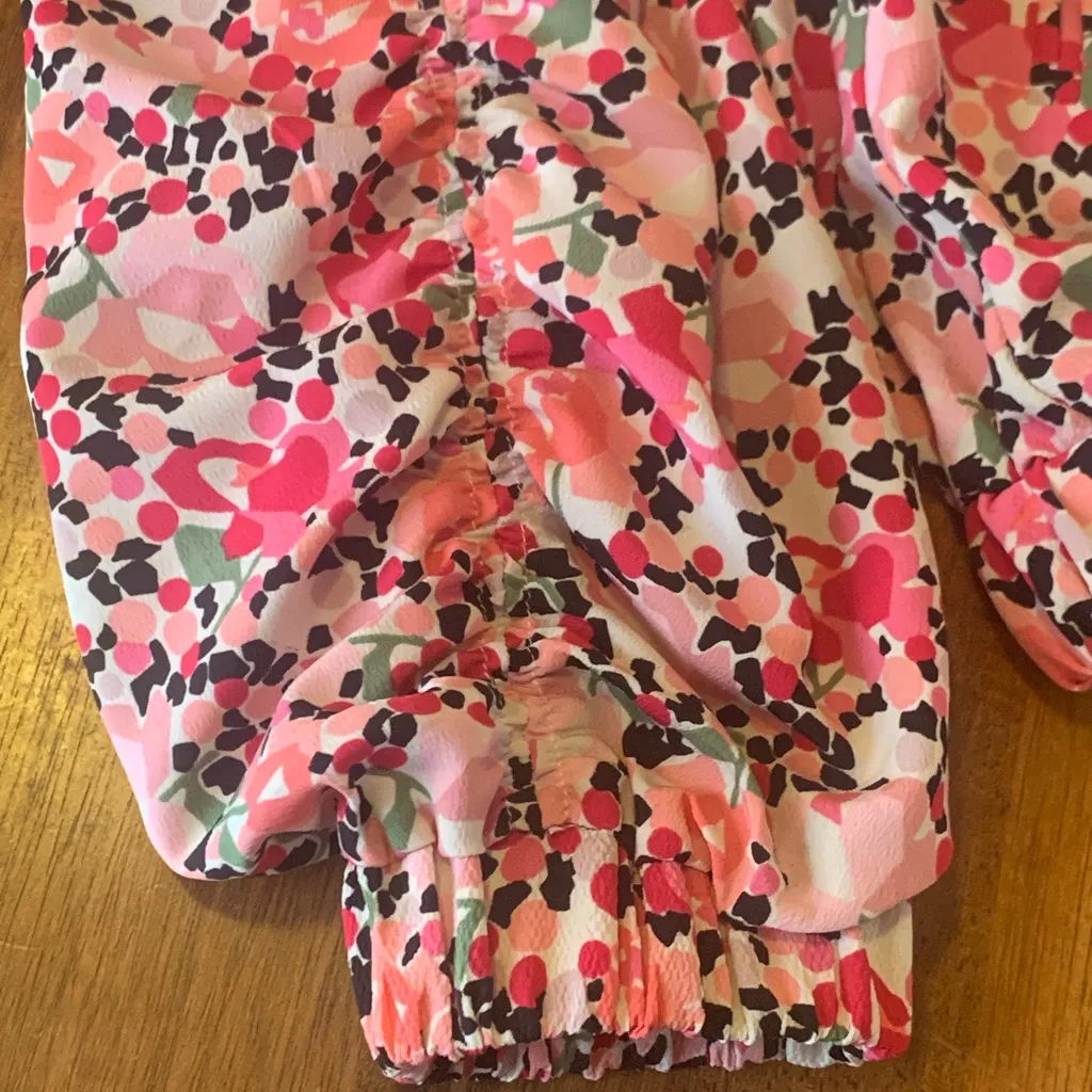 Zara Pink and Green Patterned Jacket trf collection - Image 7