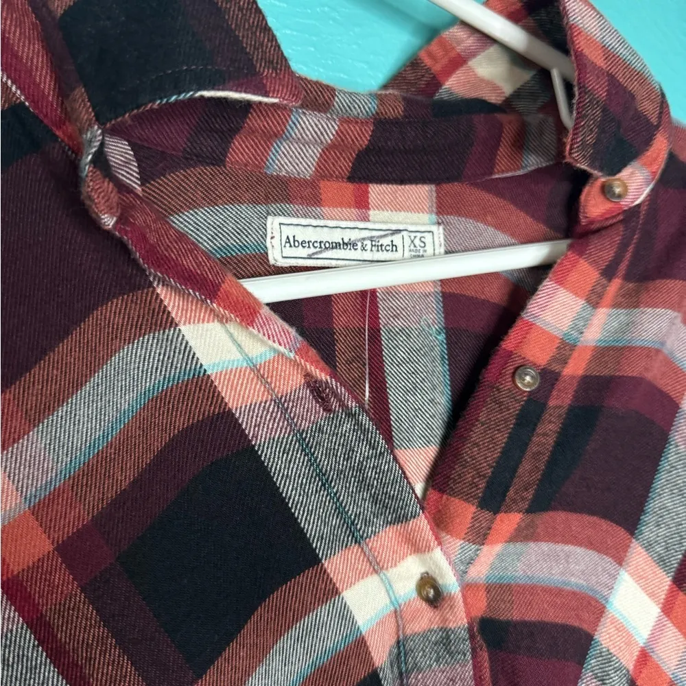 Abercrombie & Fitch Flannel Mini Dress long sleeve plaid - Image 3