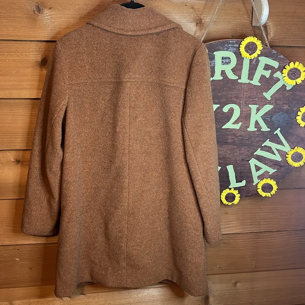 Vintage Forecaster Boston Brown Midi Pea Coat Union 70s 80s Heavyweight Jacket Size 6 - Image 2