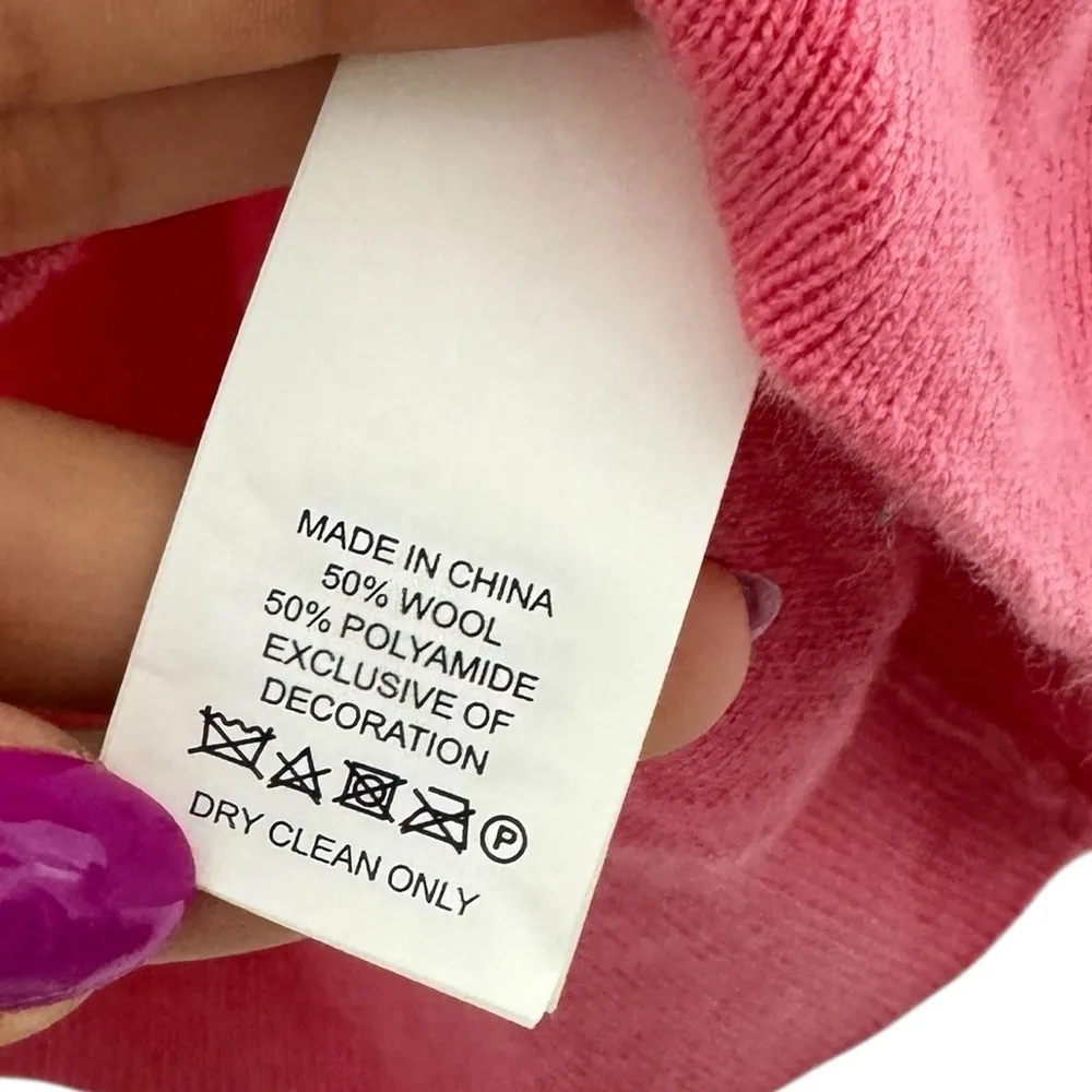 Kate Spade Petunia Pink Wool Blend Pearl Sweater - Image 5