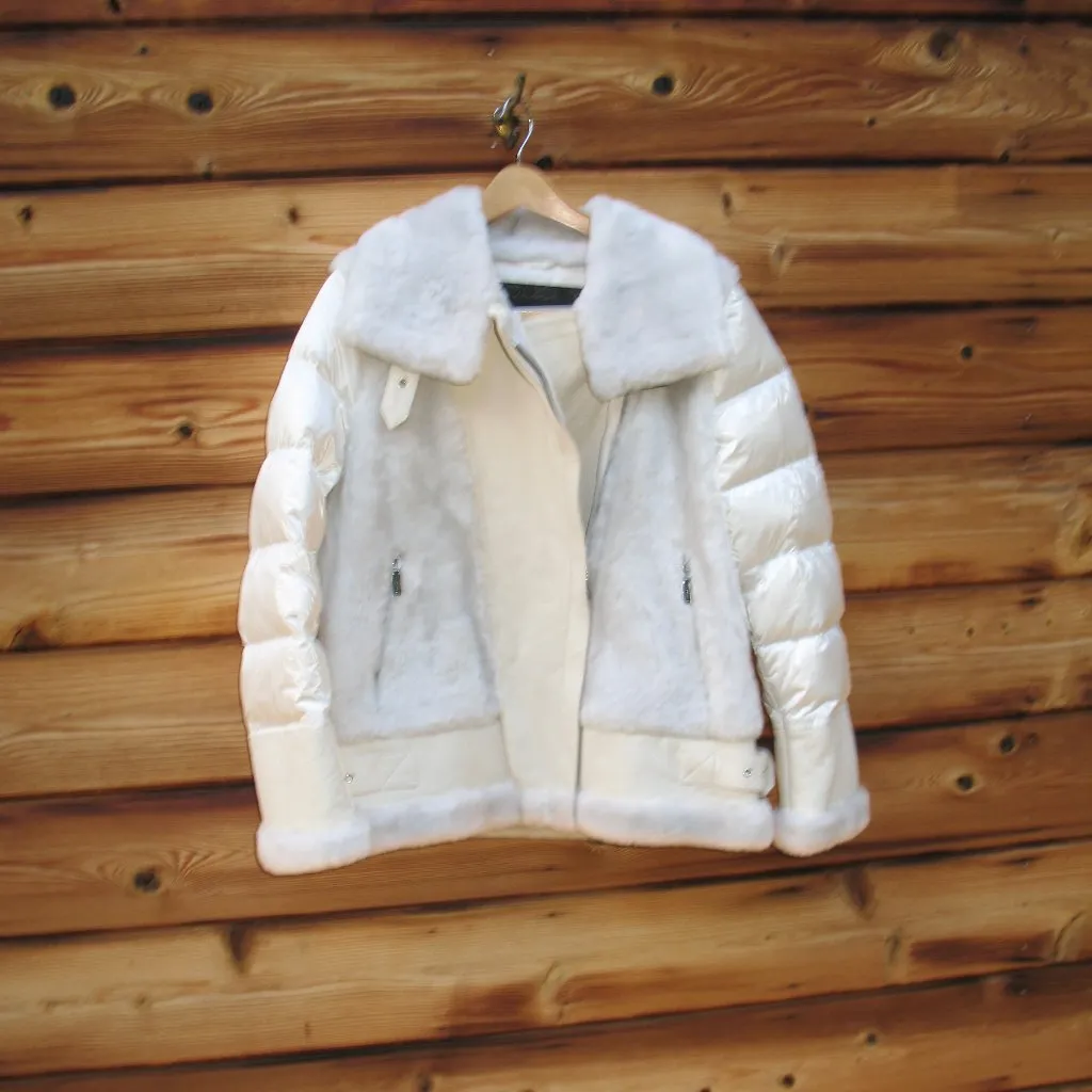 NWTY Dawn Levy Mel Shearling Leather Down Jacket Coat - Image 4
