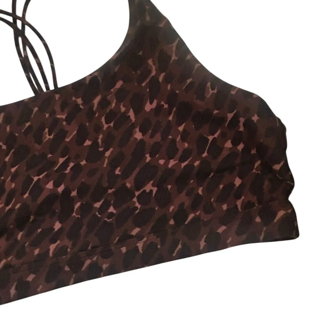 Spiritual Gangster Womens  Studio Dream Tech Bra Brown animal print size XL - Image 6