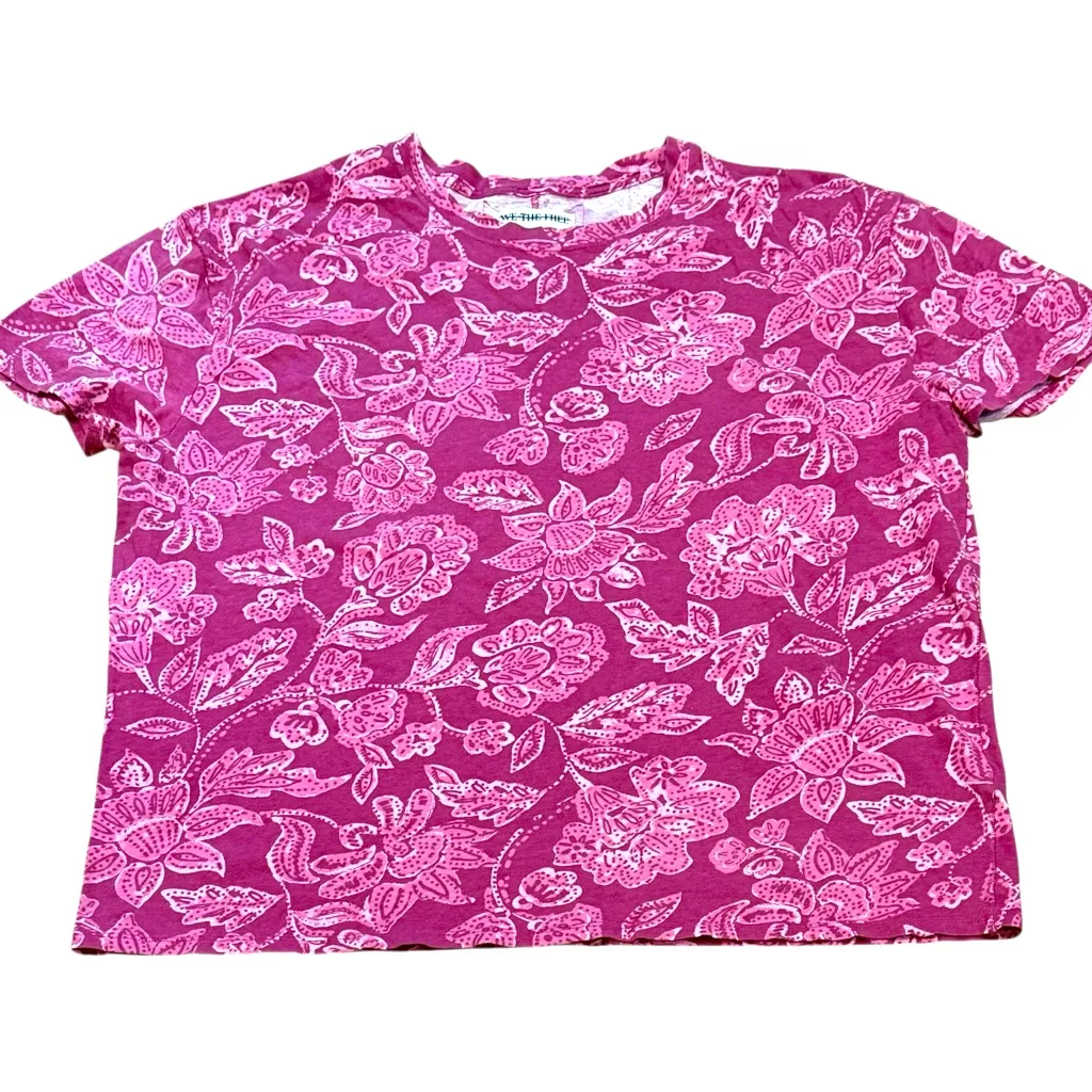 NWOT‎ Free People We The Free Nina Printed Tee Shirt in Magenta Combo XS - Image 4