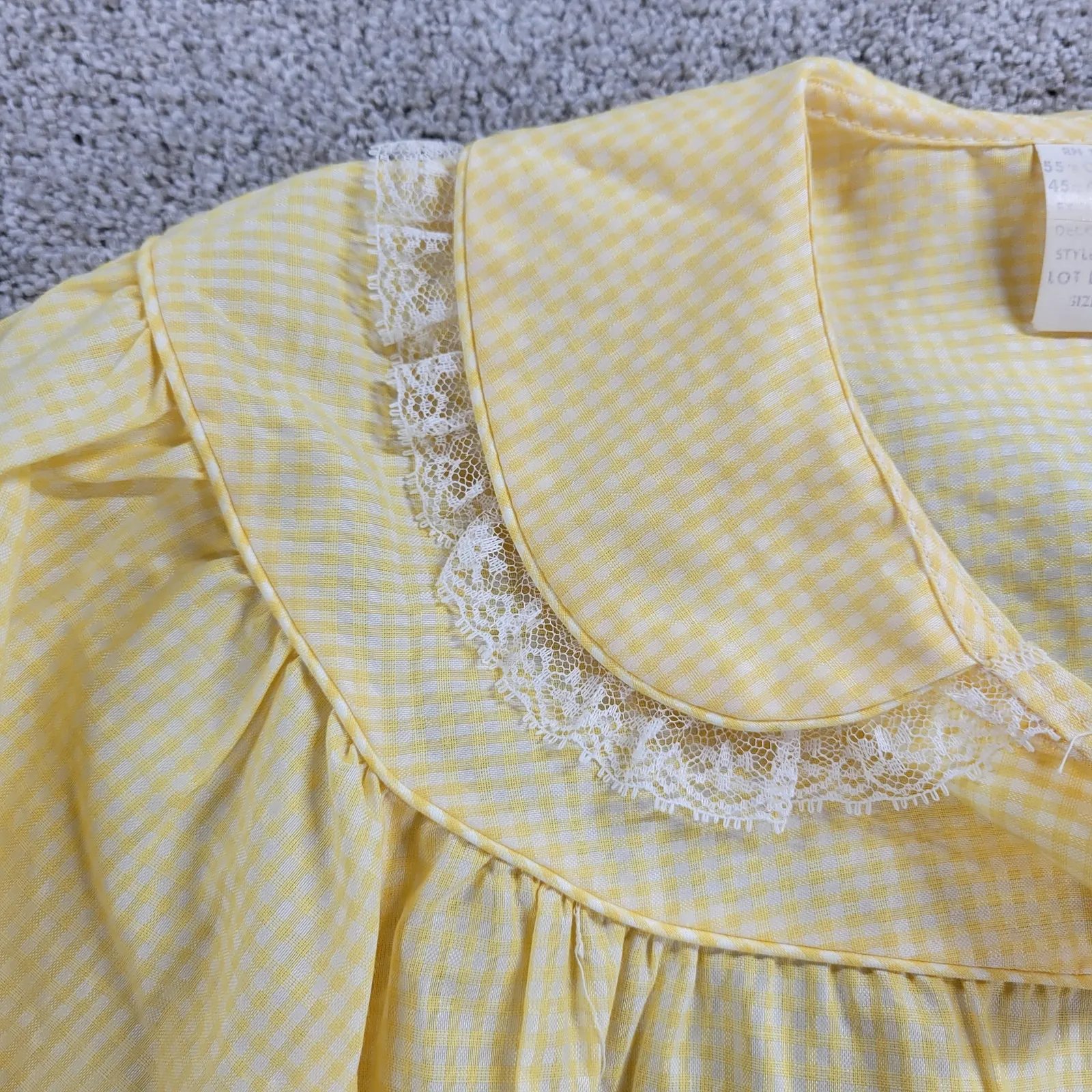 VTG Kingly Womens House Coat‎ 10 Yellow Gingham Grandma Cottagecore Nightgown Size undefined - Image 6