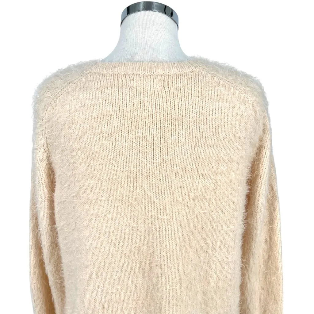 Gentle Fawn V-Neck Textured Cozy Sweater Ivory Cream Size XS - Image 6