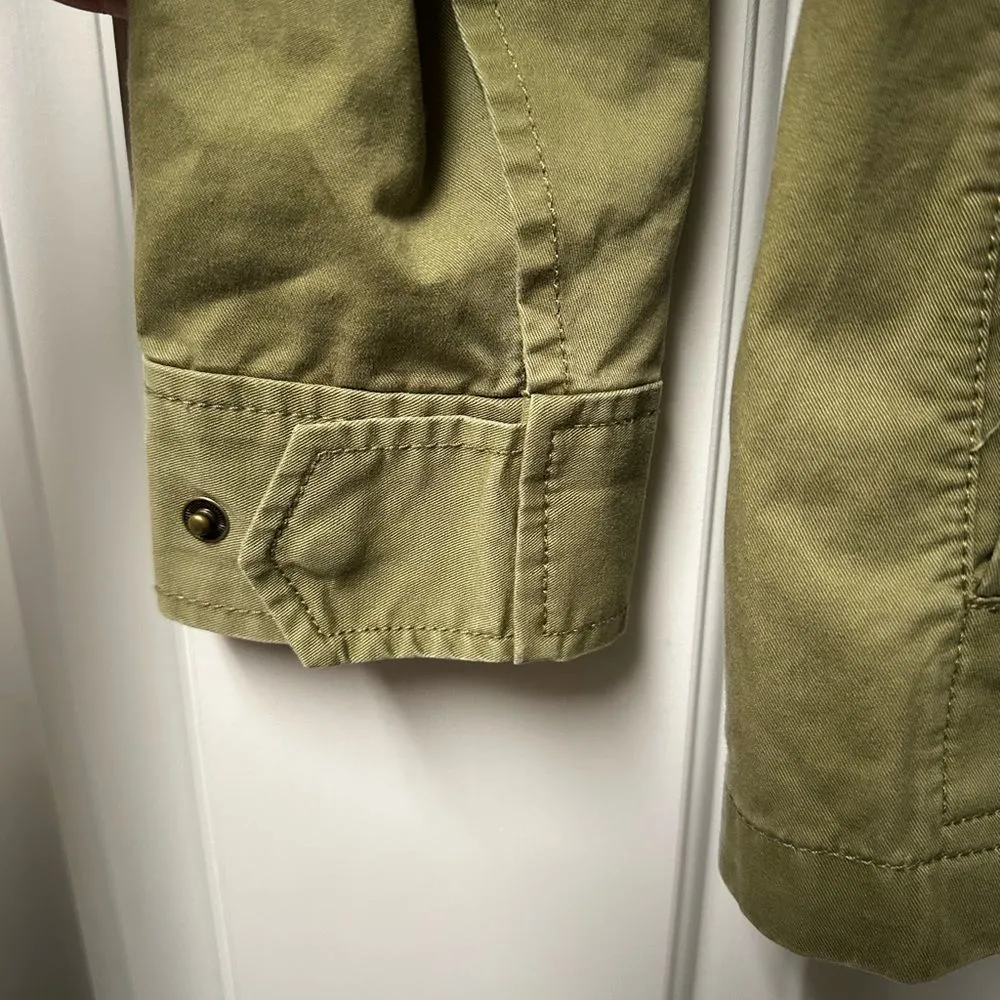 J Crew Utility Jacket Army Green Cinch Waist XS - Image 5