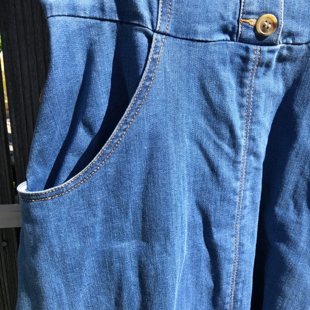 International Concepts Women's Smocked Denim Midi Dress Blue Size 4 - Image 6