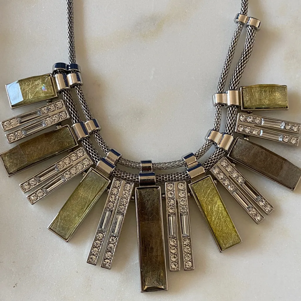 NWT Jennifer Lopez Graduated Geometric Bar Statement Necklace - Image 3