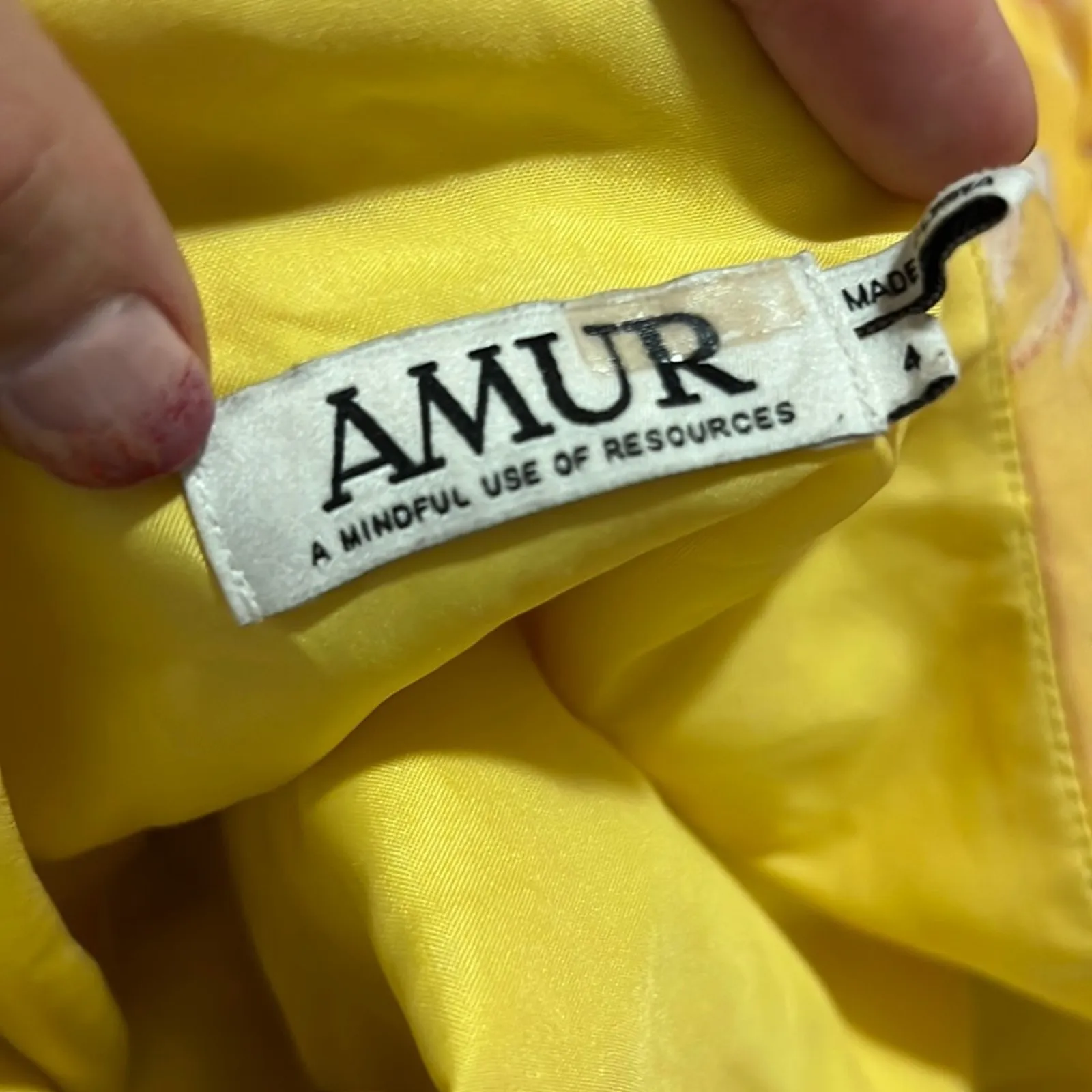 AMUR Vi yellow floral ruffle one shoulder gown 4 - Image 8