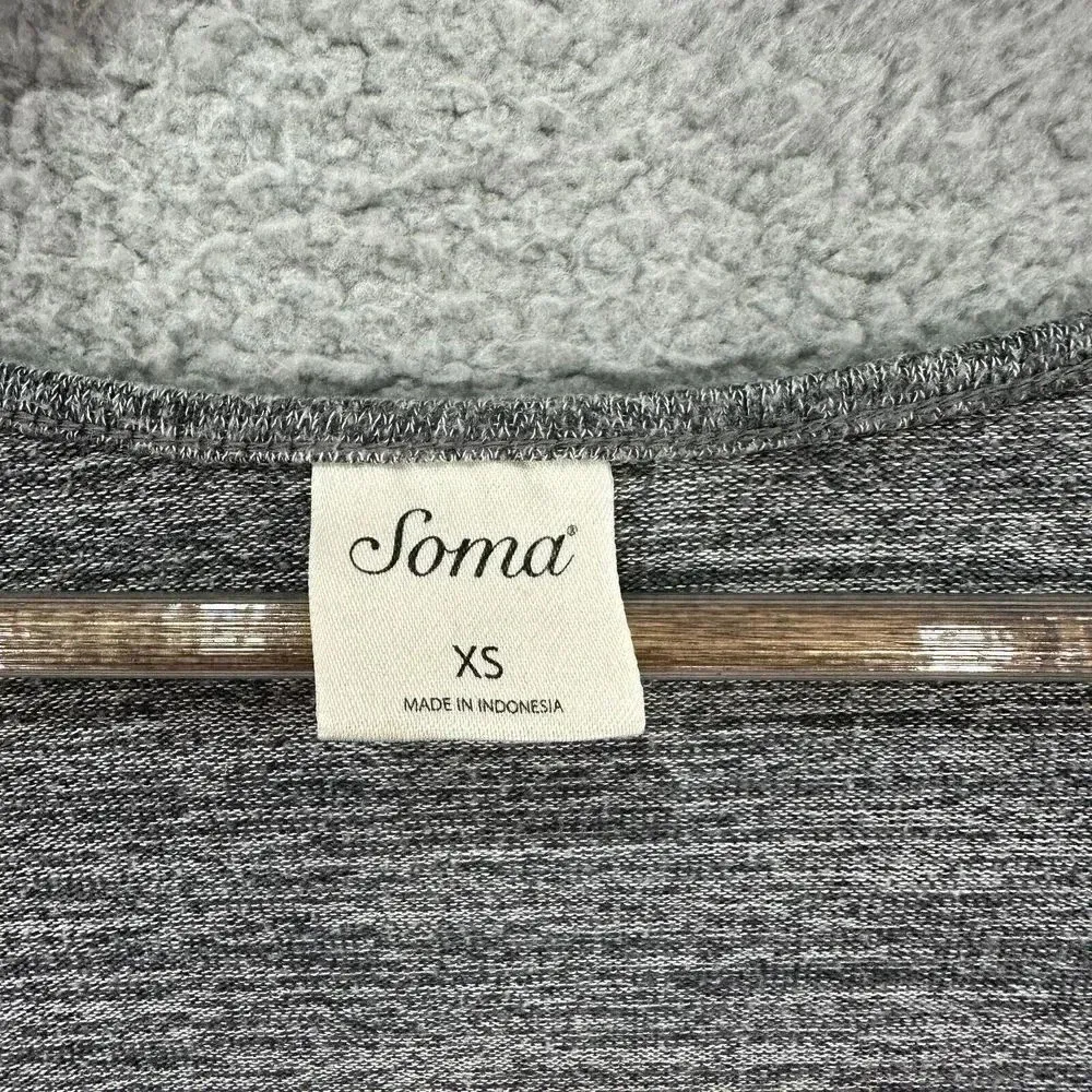 Soma womens knit top XS gray short sleeve round neck lounge‎ casual layers - Image 2