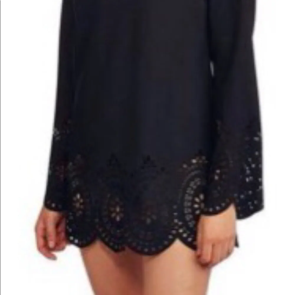 Catalin Womens Black Swimsuit Coverup Size Medium 8-10 Long Bell Sleeves New - Image 4