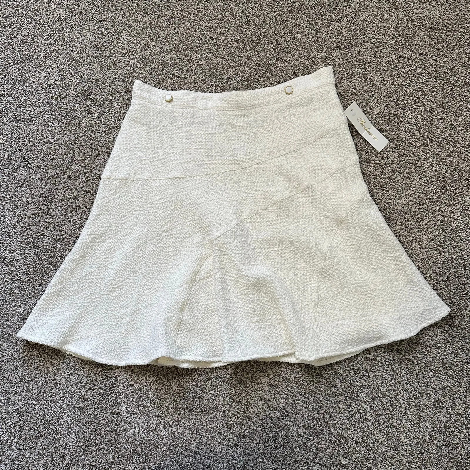 Shoshanna cream tweed a-line mini skirt size 8 NWT - Image 2