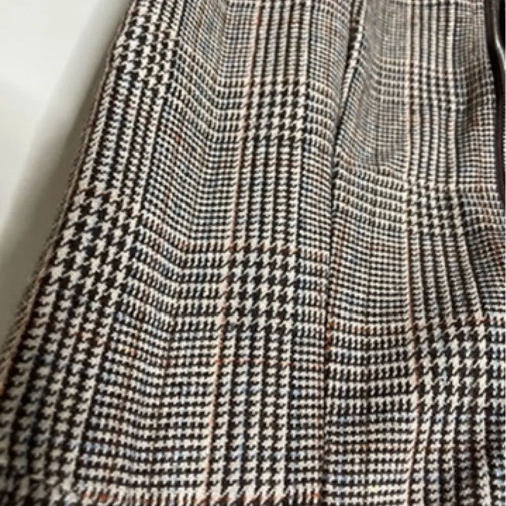 SHEIN Corduroy V Neck Zip Up Plaid Mini Sleeveless Pinafore Dress Medium - Image 6