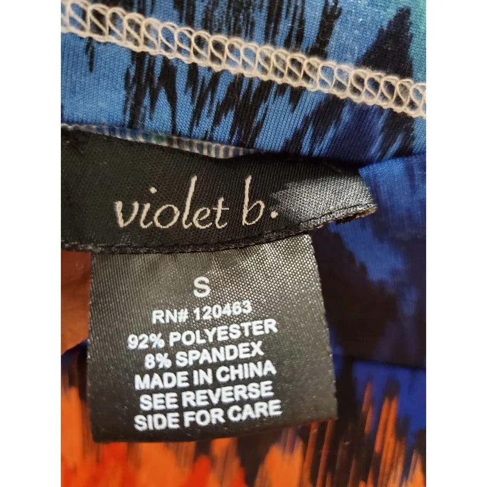 Violet b. Palazzo Multicolor Polyester Mid Rise Wide Legs Comfort Waist Pant S - Image 5