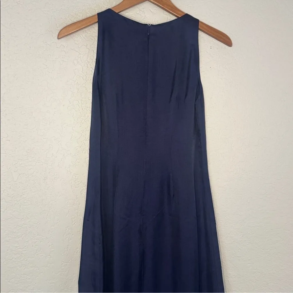 NEW Urban Native 100% Silk Embroidered Butterfly Maxi Dress Boho Lagenlook Blue - Image 4