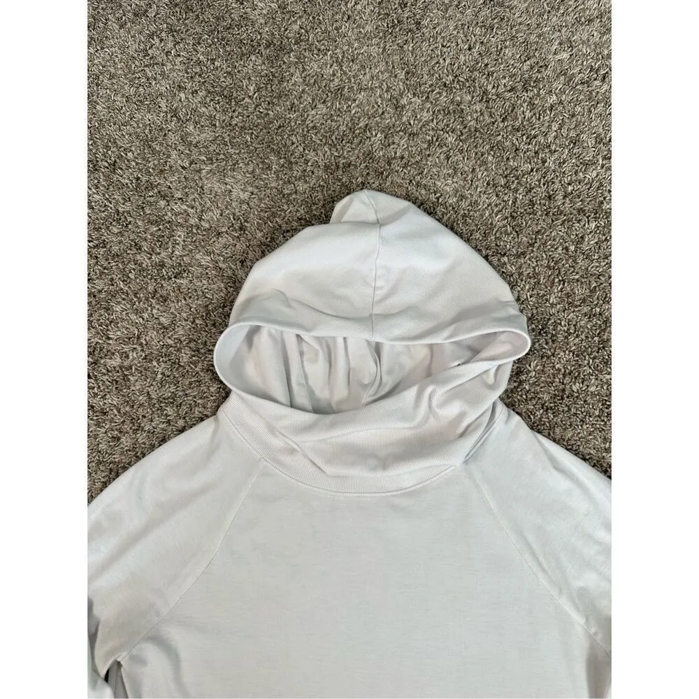 Athleta Essence Tunic Cowl Neck Hoodie Pullover Long Sweater White Athletic M - Image 5