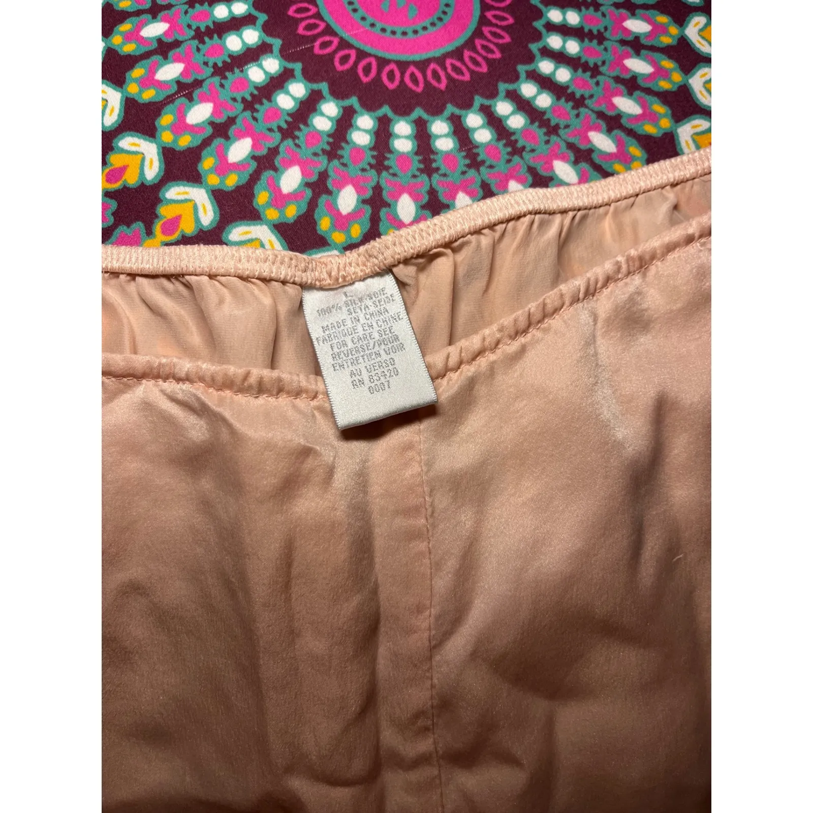 Vintage Y2K 100% Silk Blush Pants Minimalist Balletcore Wide Leg Trousers Large Pink - Image 5