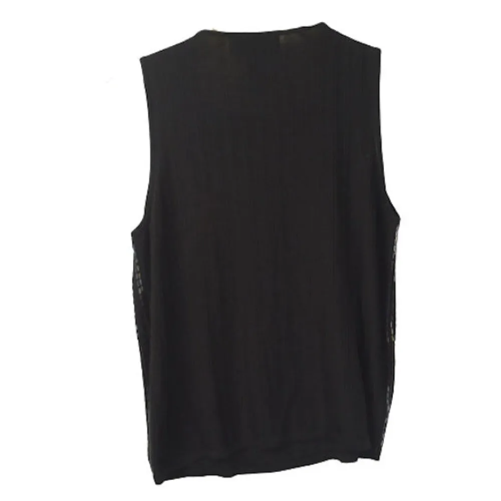 August Silk Knit Black Beaded Cardigan & Cami Set - Image 3