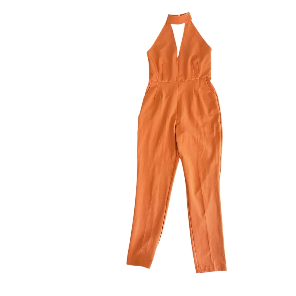 Lavish Alice Halter Neck Jumpsuit UK 10 / US 6 – Peach Coral Backless Evening - Image 3