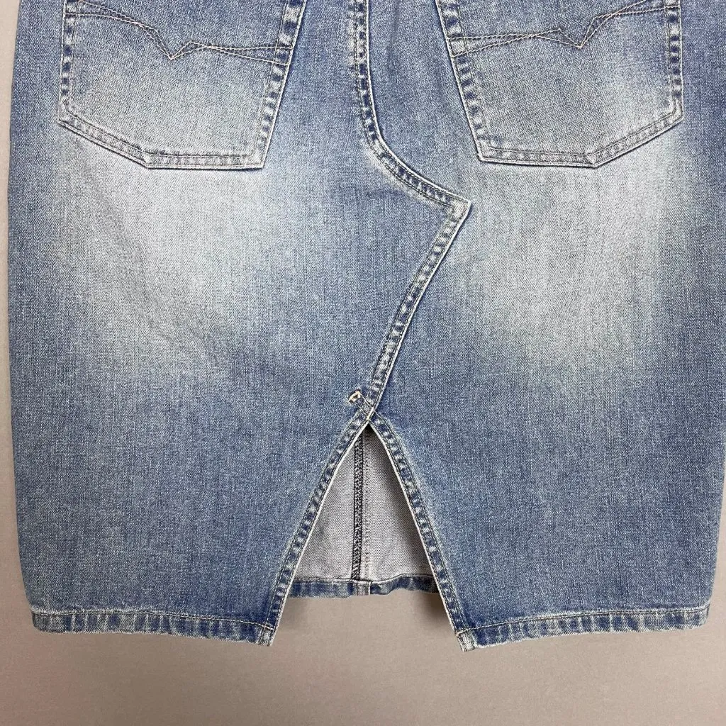 Vintage Y2K Guess Denim Skirt Medium Wash Women Jean‎ Mini Cotton Classic Blue - Image 8