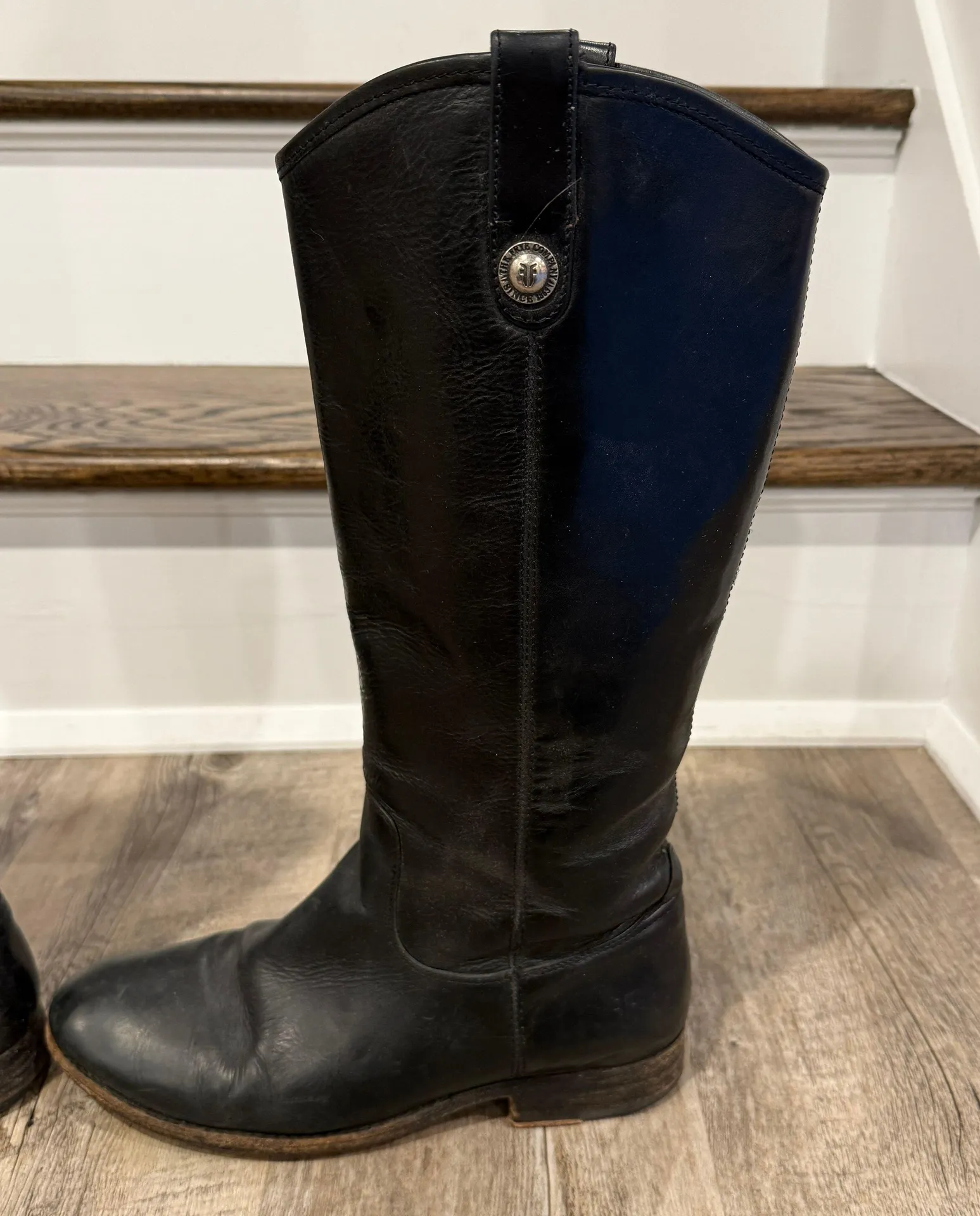 Frye Melissa Button Riding Boots Black Leather Women’s Size 8.5 Classic Tall - Image 8