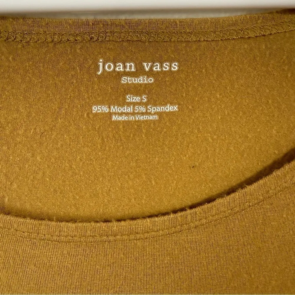 Joan Vass Gold Fitted Short Sleeve Tee - Image 3