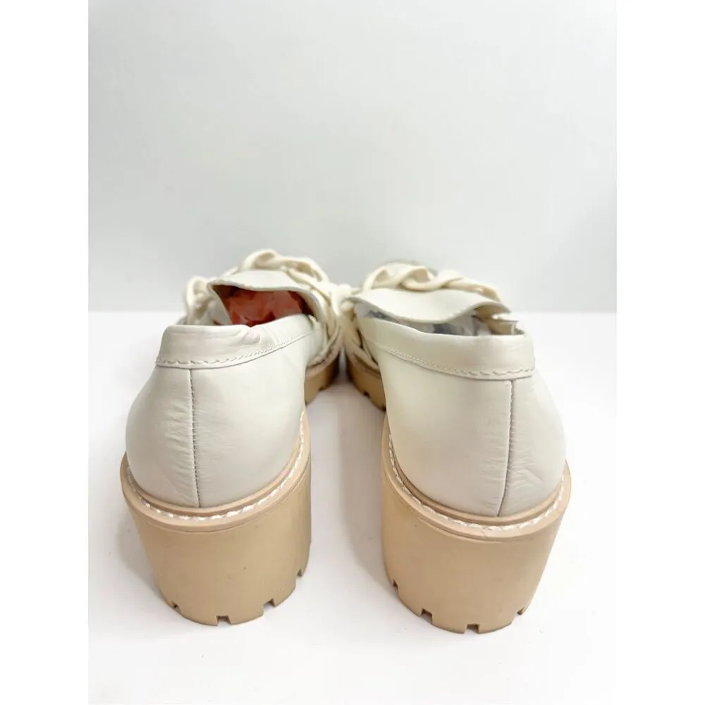 Dolce Vita Shoes Womens Size 10 Haris Ivory Leather Platform Loafers White - Image 6