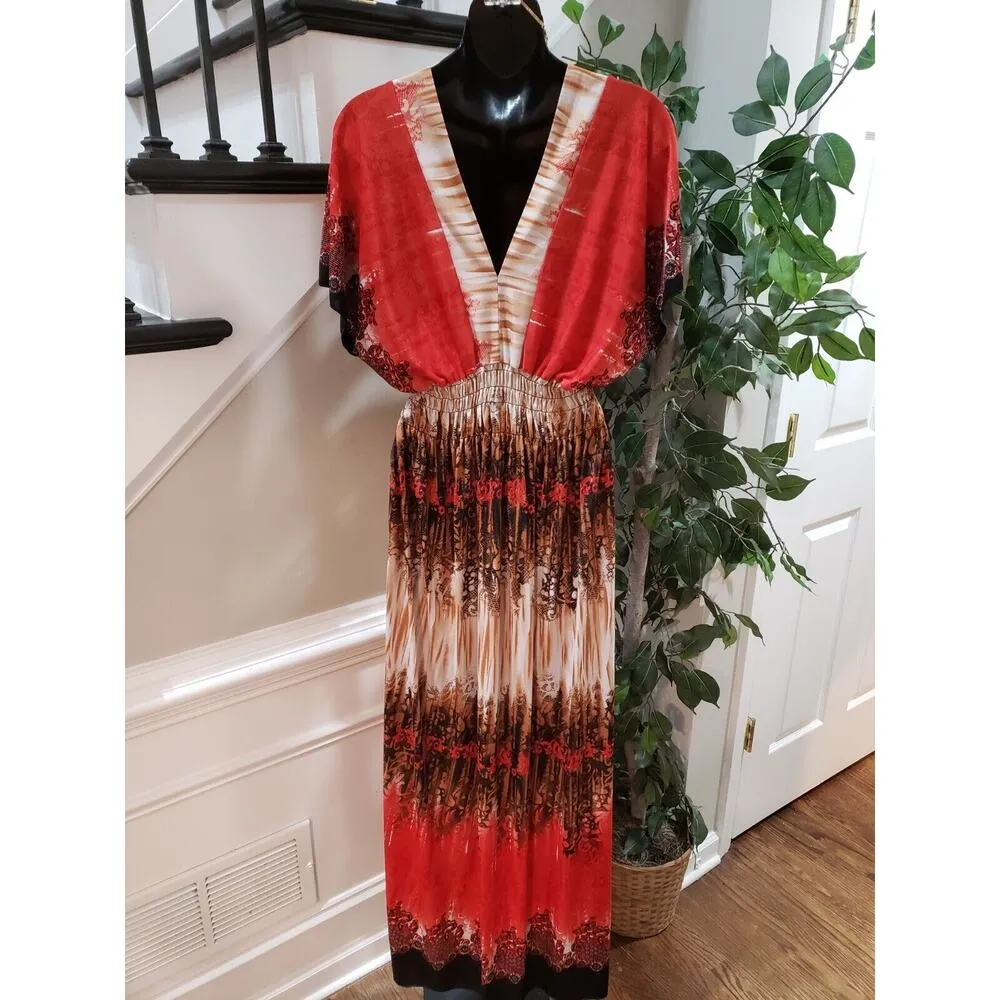 Women's Multicolor Floral 100% Polyester Short Sleeve V - Image 7