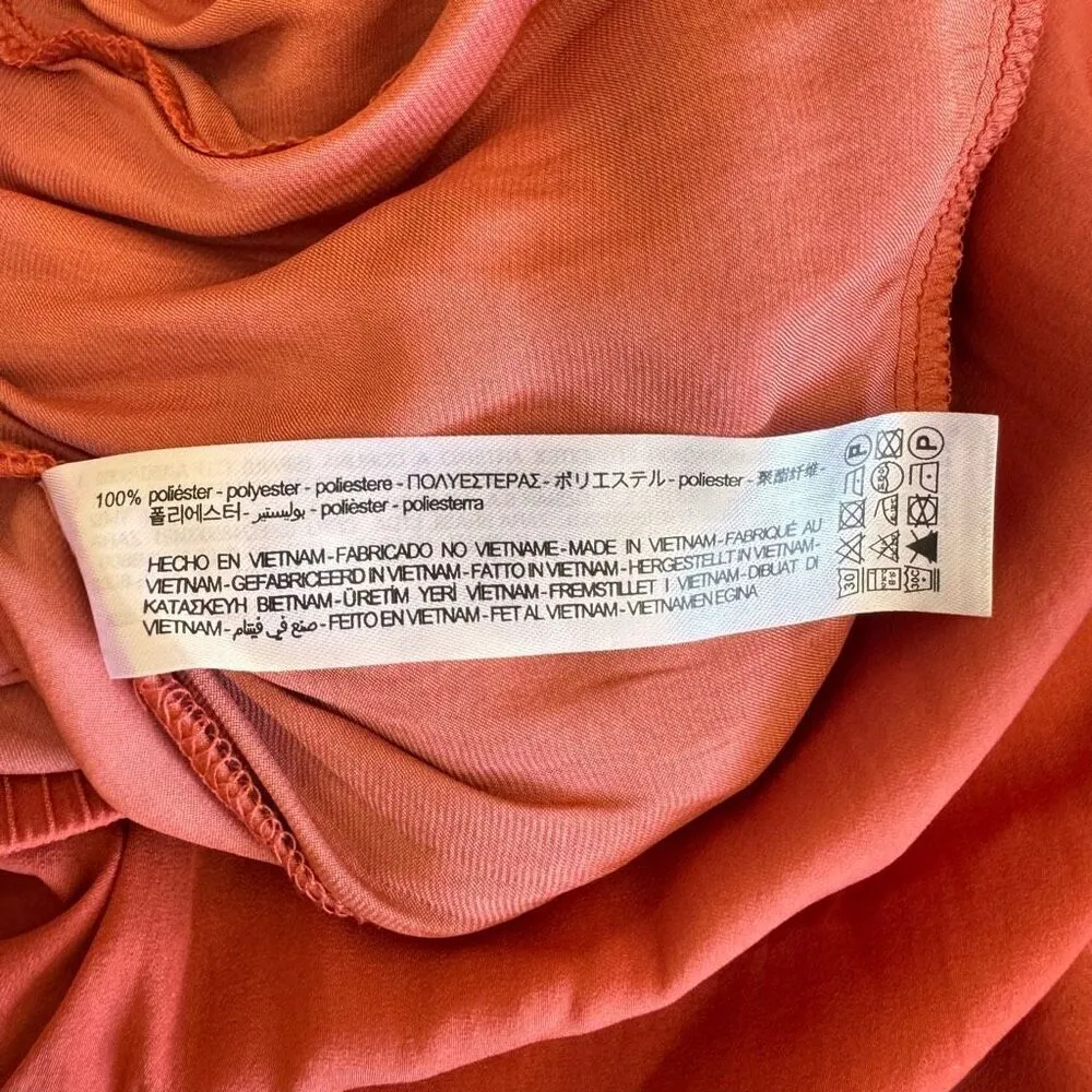 Zara Casual Wide Leg Y2K High Rise Elastic Waist Pull On Red Rust SZ XL 2466 - Image 13